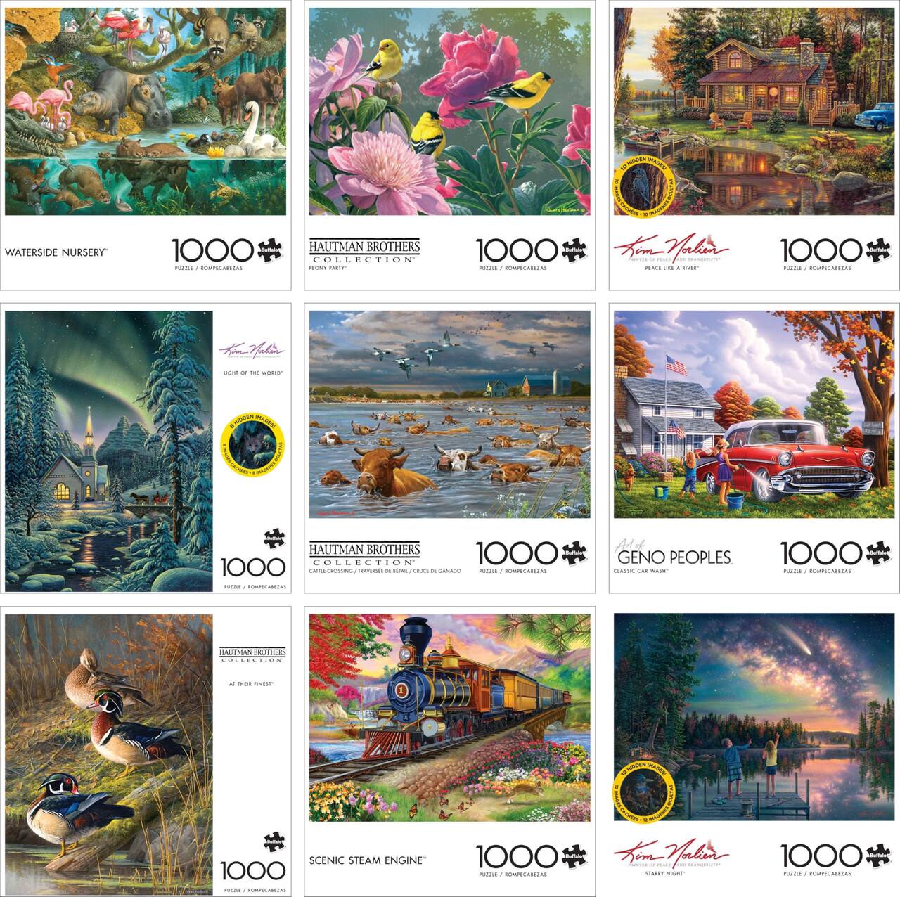 Assorted Kim Norlien & Hautman Brothers 1,000 Piece Puzzle